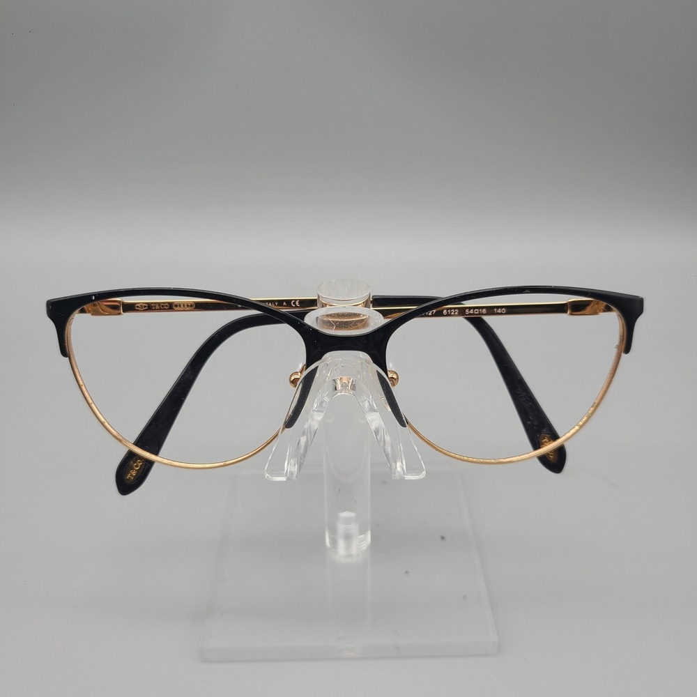 Tiffany & Co TF 1127 6122 Black Gold Cat Eye Eyeglasses Frames Italy 54-16-140